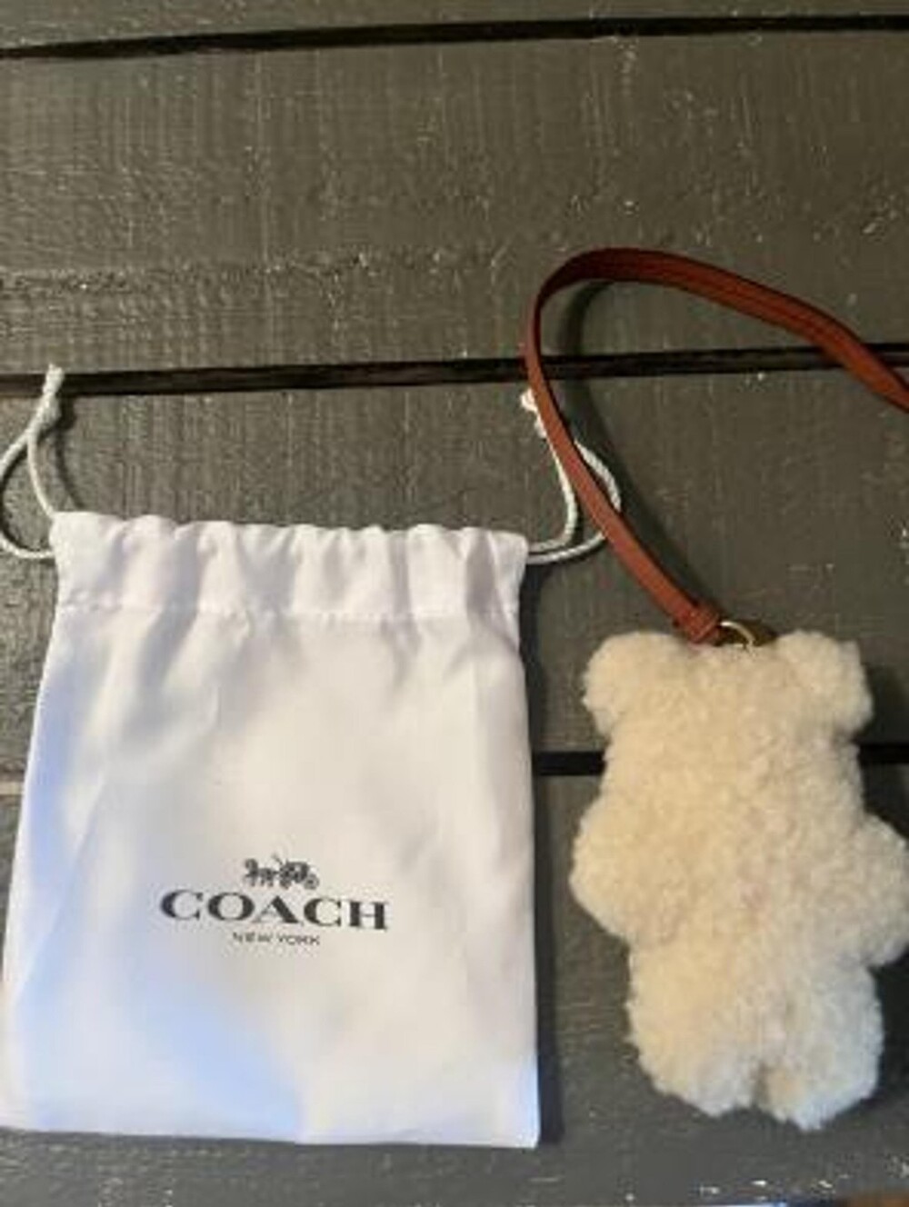 Coach Adorable Bear Puffy Bag Charm in Shearling CDD52 🐻